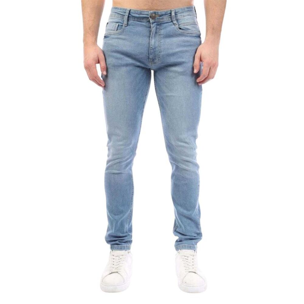 Duck and Cover Mens Maylead Cotton Denim Leather Patch Jeans / Blue